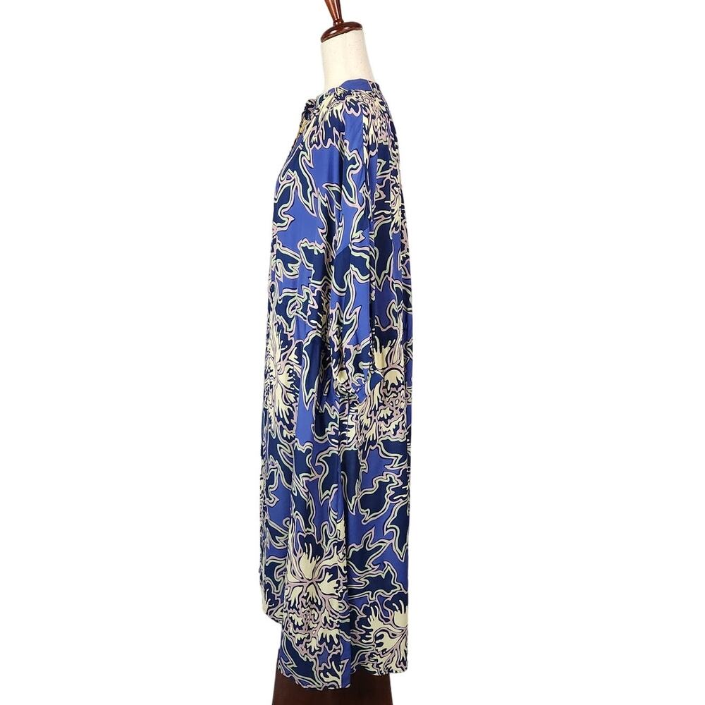 Closed Emily Maxi Dress Oversized Silk Blend Blue Abstract Print Size XXS NWOT - Picture 4 of 16
